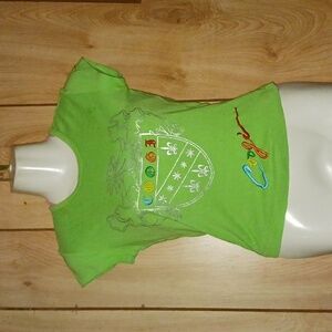 COOGI Green Tee with Silver Crest Design